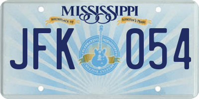 MS license plate JFK054