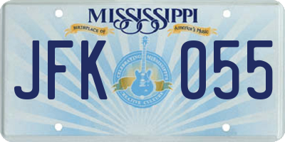 MS license plate JFK055