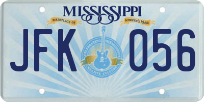 MS license plate JFK056