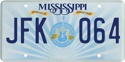 MS license plate JFK064