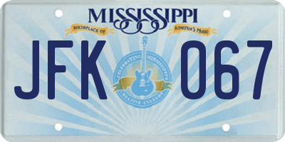 MS license plate JFK067