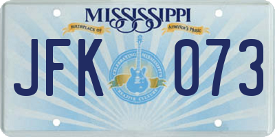 MS license plate JFK073