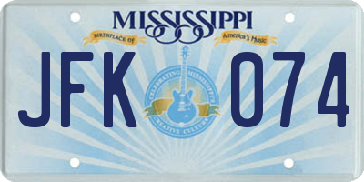 MS license plate JFK074