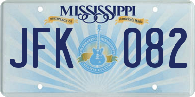 MS license plate JFK082