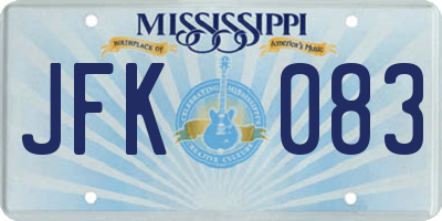 MS license plate JFK083