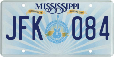 MS license plate JFK084