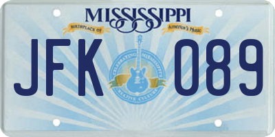 MS license plate JFK089