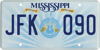 MS license plate JFK090