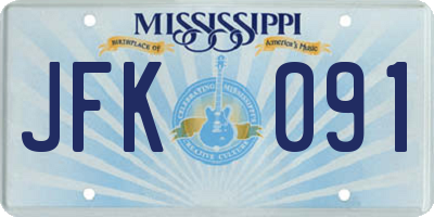 MS license plate JFK091