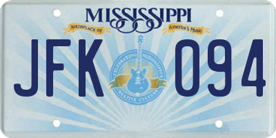 MS license plate JFK094