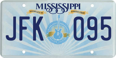 MS license plate JFK095