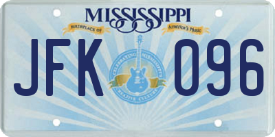 MS license plate JFK096