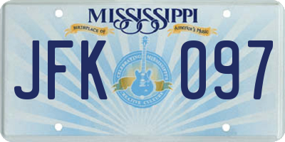 MS license plate JFK097