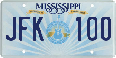 MS license plate JFK100