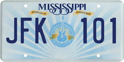 MS license plate JFK101