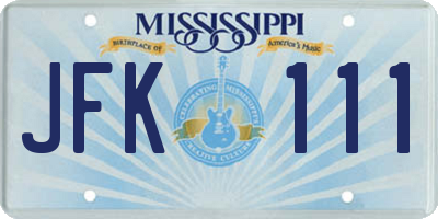MS license plate JFK111