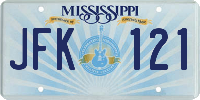 MS license plate JFK121