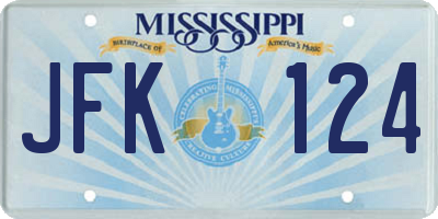 MS license plate JFK124