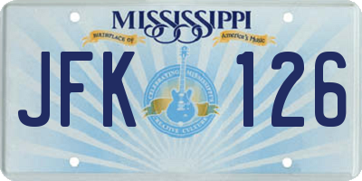 MS license plate JFK126