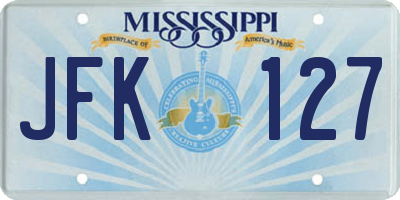 MS license plate JFK127