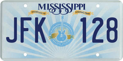 MS license plate JFK128