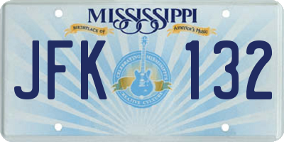 MS license plate JFK132