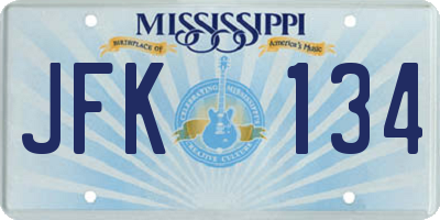 MS license plate JFK134