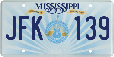 MS license plate JFK139