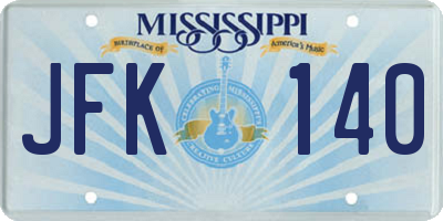 MS license plate JFK140