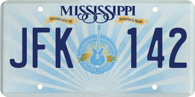 MS license plate JFK142
