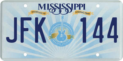 MS license plate JFK144