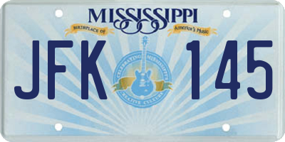 MS license plate JFK145