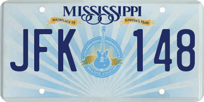 MS license plate JFK148