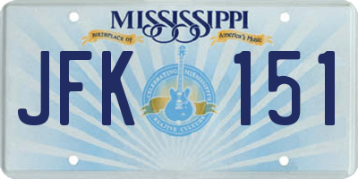 MS license plate JFK151