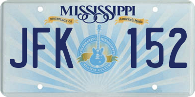 MS license plate JFK152