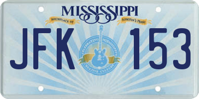 MS license plate JFK153