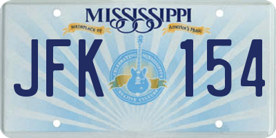 MS license plate JFK154