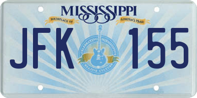 MS license plate JFK155