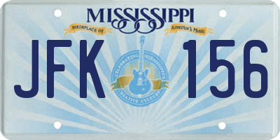 MS license plate JFK156