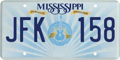 MS license plate JFK158