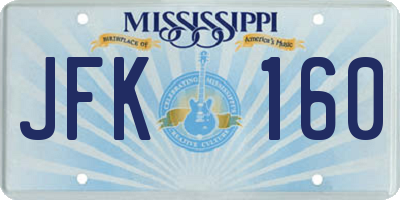 MS license plate JFK160