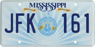 MS license plate JFK161