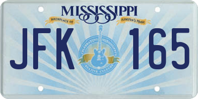 MS license plate JFK165