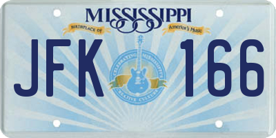 MS license plate JFK166