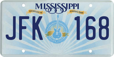 MS license plate JFK168