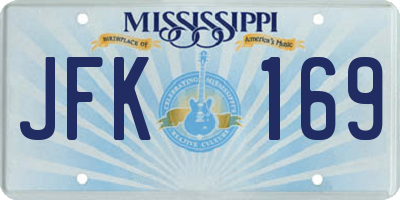 MS license plate JFK169