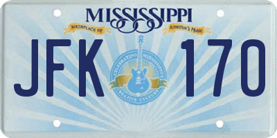 MS license plate JFK170