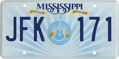 MS license plate JFK171