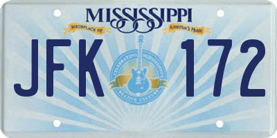 MS license plate JFK172