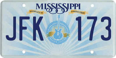 MS license plate JFK173